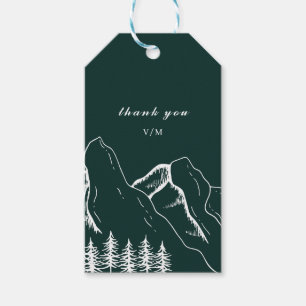 Outdoor Mountain Pine Tree Wedding Gift Tags
