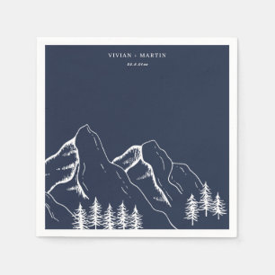 Outdoor Mountain Pine Tree Wedding Napkins