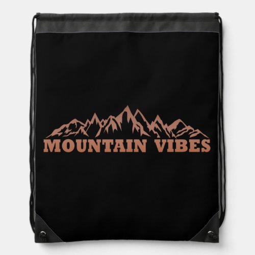 outdoor mountain vibes adventure drawstring bag