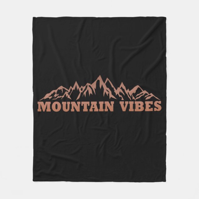Outdoor mountain vibes adventure fleece blanket (Front)