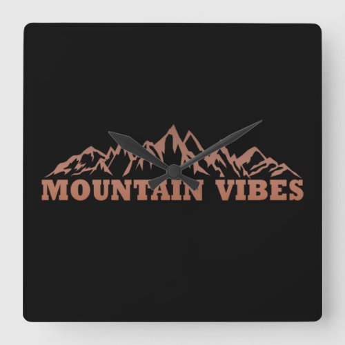 outdoor mountain vibes adventure square wall clock