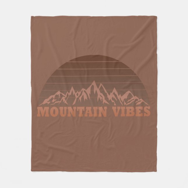 Outdoor mountain vibes hiking lover fleece blanket (Front)