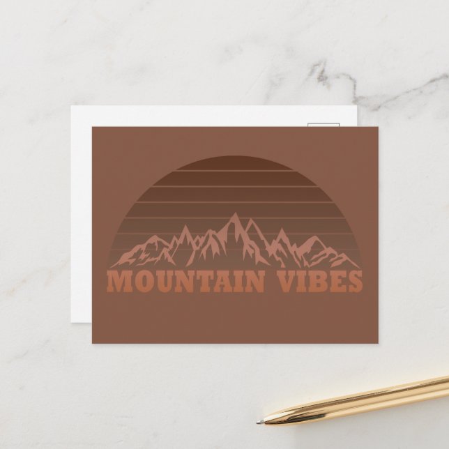 Outdoor mountain vibes hiking lover holiday postcard (Front/Back In Situ)