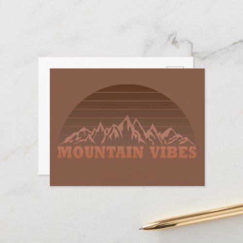 outdoor mountain vibes vintage retro sunset holiday postcard