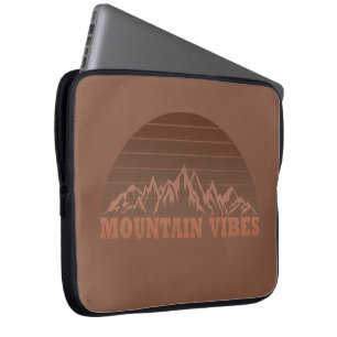 Outdoor mountain vibes vintage retro sunset laptop sleeve