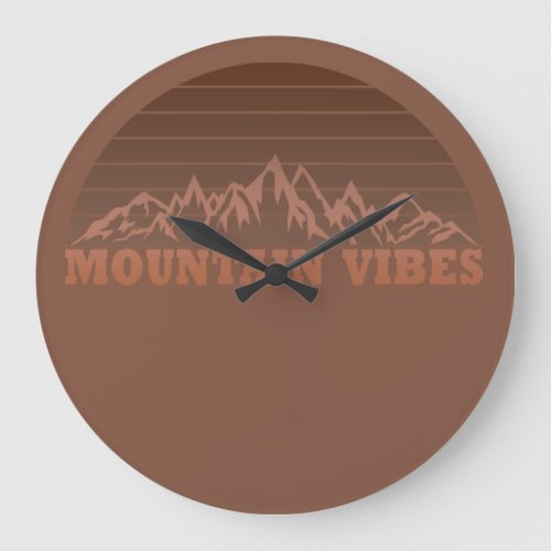 outdoor mountain vibes vintage retro sunset large clock