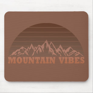 Outdoor mountain vibes vintage retro sunset mouse pad
