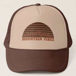 outdoor mountain vibes vintage retro sunset trucker hat