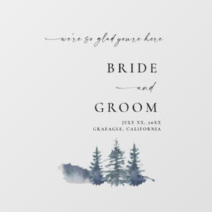 Outdoor Mountain Wedding Welcome Floor Decal