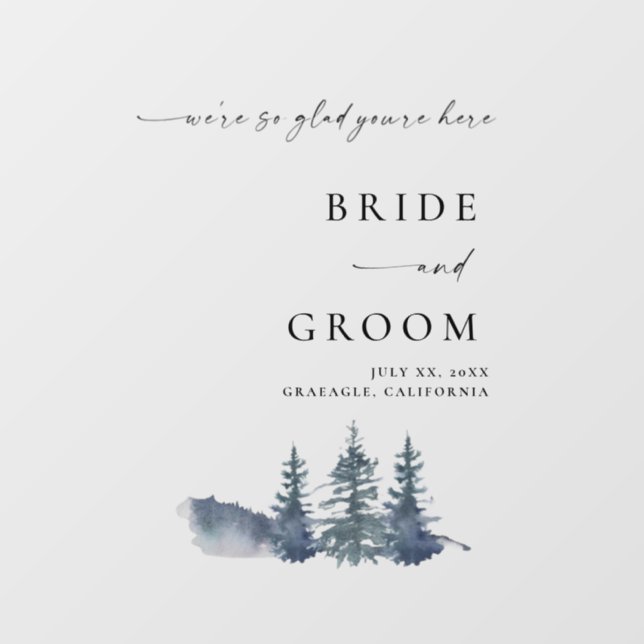 Outdoor Mountain Wedding Welcome Floor Decal (Front)