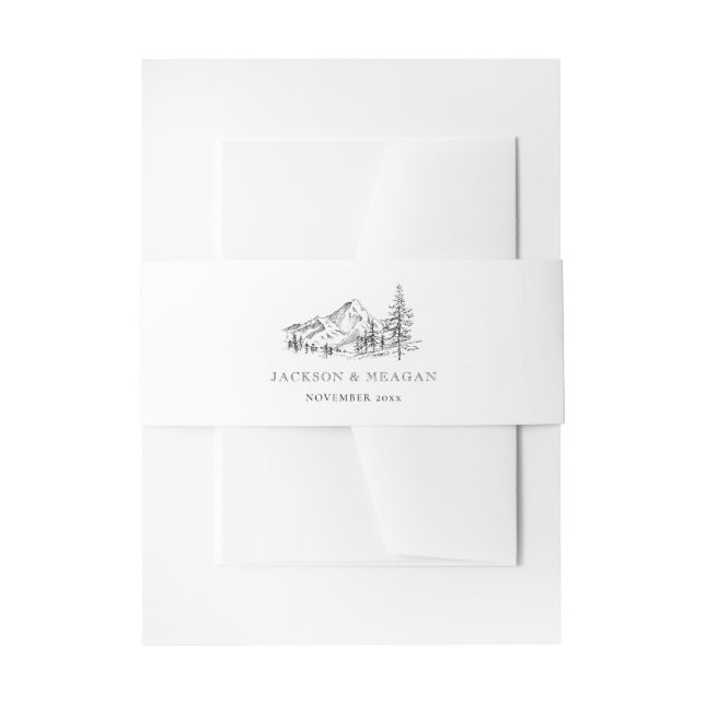 Outdoor Mountain Woodland Wedding Invitation  Invi Invitation Belly Band (Front Example)