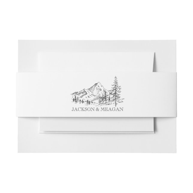 Outdoor Mountain Woodland Wedding Invitation  Invitation Belly Band (Front Example)