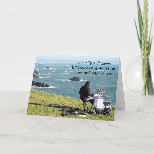 Outdoor natural talent drummer birthday card (Front)