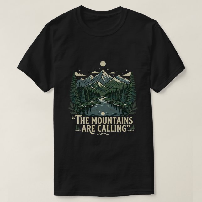 Outdoor Nature Forest Tree Mountain Hiking  T-Shirt (Design Front)