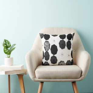 outdoor or indoor gray black white umbrellas throw pillow