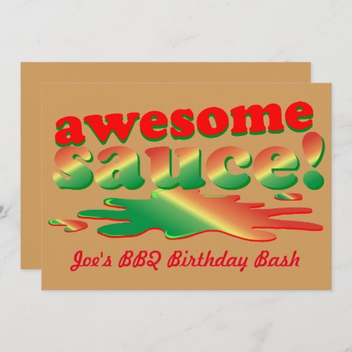 Outdoor Party Awesome Sauce Invitation