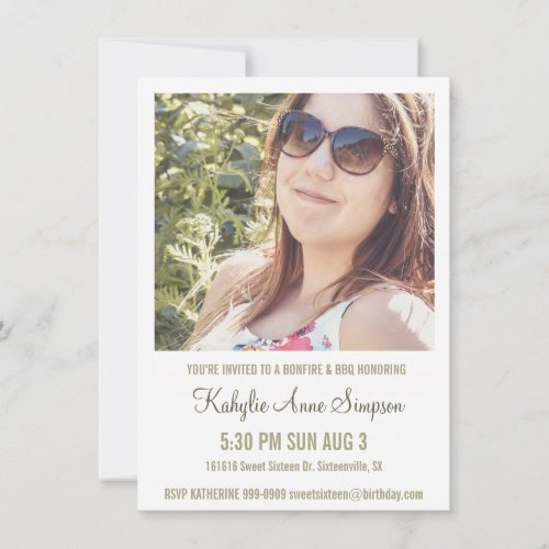 Outdoor Photo Sweet 16 Birthday Party Announcements