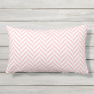 Outdoor Pillow Blush Pink Herringbone Pattern