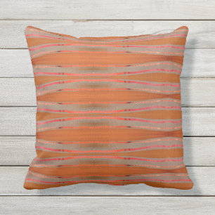 Outdoor Pillow - Burnt Orange, Gray Artisanal
