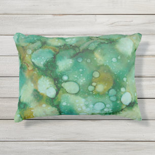Outdoor Pillow/Colorburst Inkblots/Golden Greens Pillow