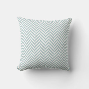 Outdoor Pillow   Pastel Blue Herringbone Pattern