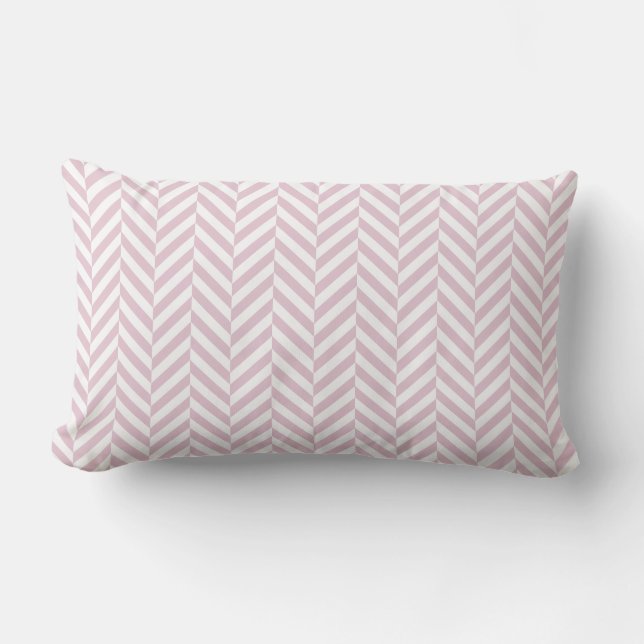 Outdoor Pillow | Pink Herringbone Pattern (Front)
