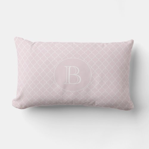 Outdoor Pillow  Pink Quatrefoil Pattern Monogram