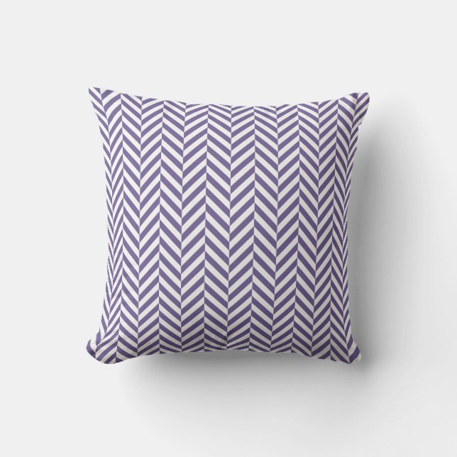 Outdoor Pillow | Purple Herringbone Pattern (Front)