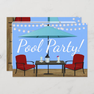 Outdoor Pool Party Invitation