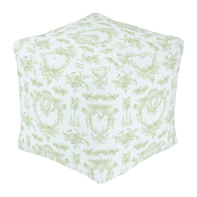 Outdoor Pouf Marie Toile Basil 4 (Angled Back)