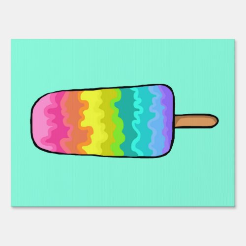 Outdoor Rainbow Popsicle Front Door Sign 