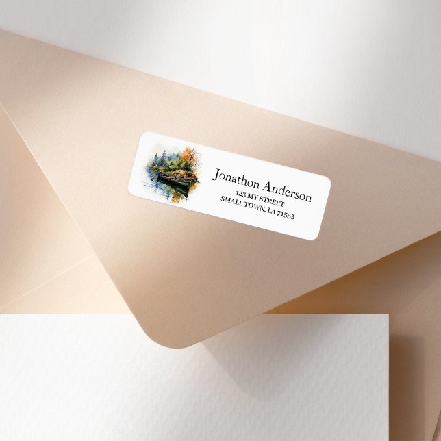 Outdoor River Canoe Address Label (Creator Uploaded)