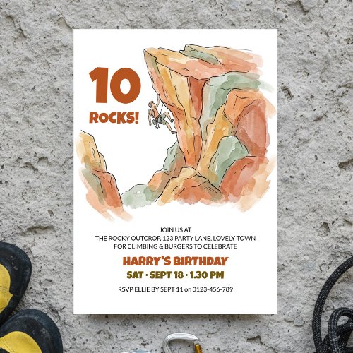 Outdoor Rock Climbing Adventure Birthday Invitation