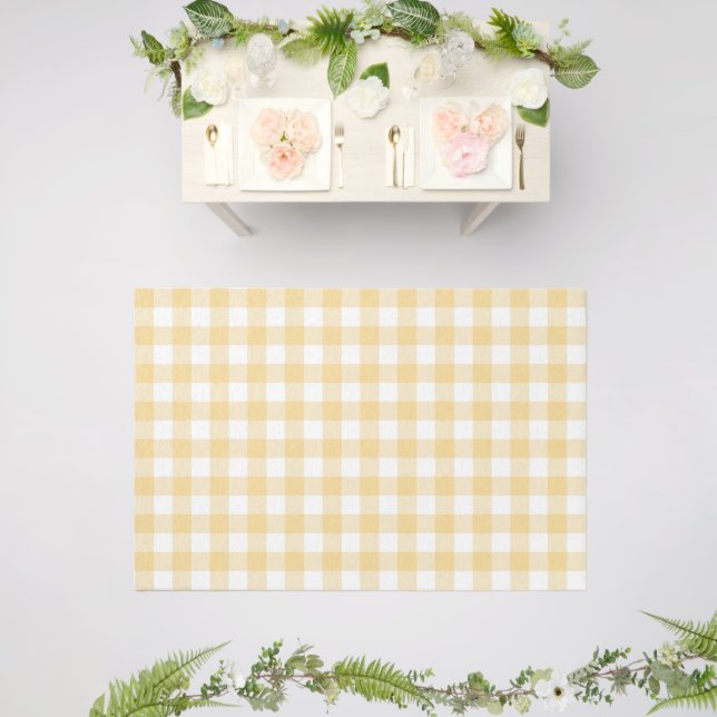 Outdoor Rug Daffodil yellow Checks (Insitu (Wedding 2))