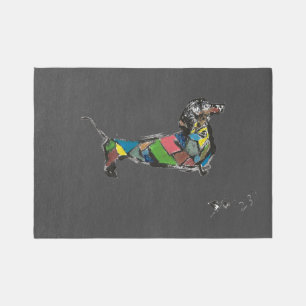 Outdoor Rug with Dachshund