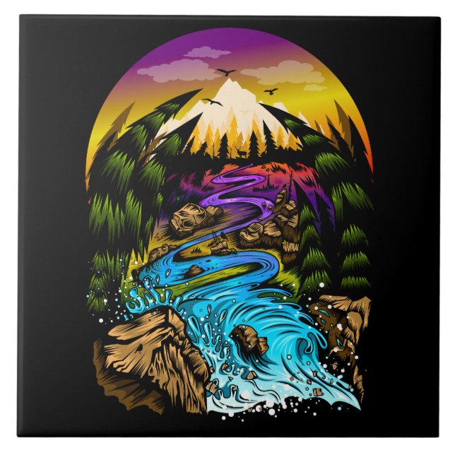 Outdoor Scene Ceramic Tile (Front)