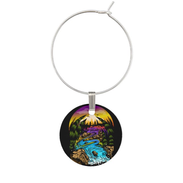 Outdoor Scene Wine Charm (Front)