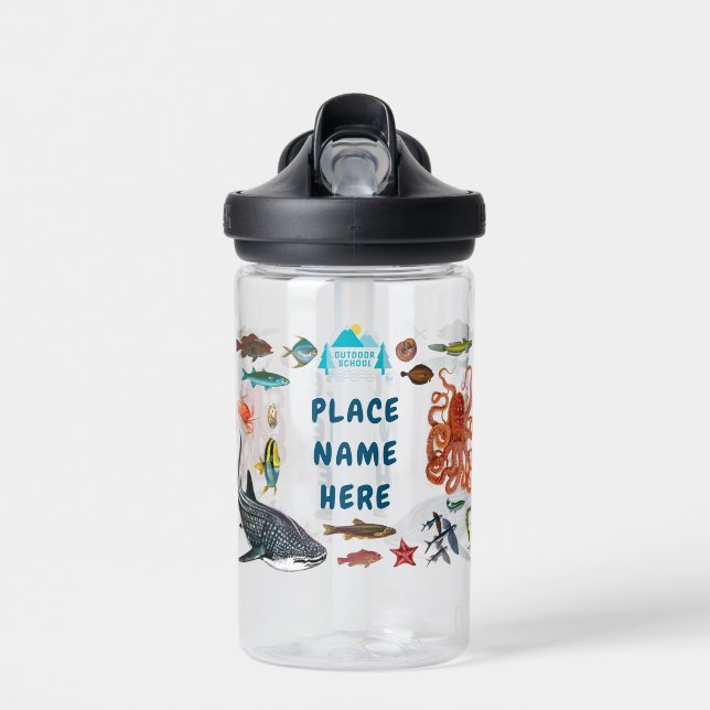 Outdoor School Water Bottle (Name) (Front)