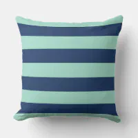 Nautical Anchor Seafoam Stripe Family Monogram Accent Pillow