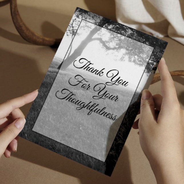 Outdoor Shade Black & White Wedding Thank You Card (Creator Uploaded)