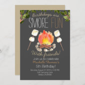 Outdoor smore camping birthday invitation (Front/Back)