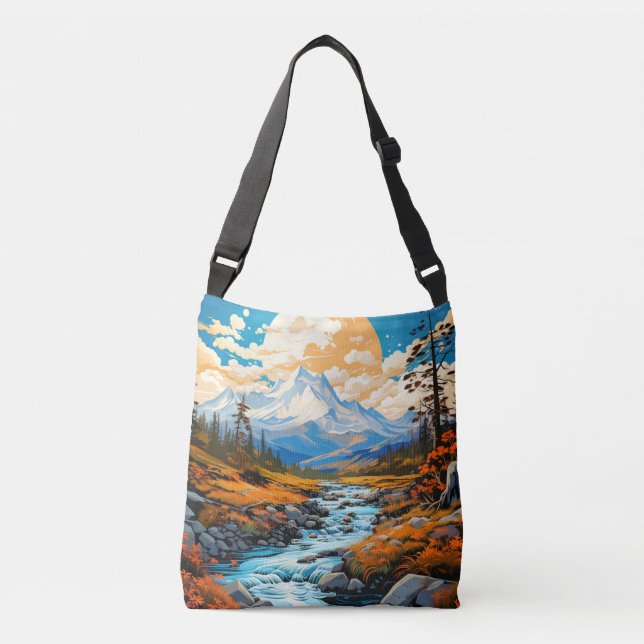 Outdoor Summer River Valley Crossbody Bag (Front)