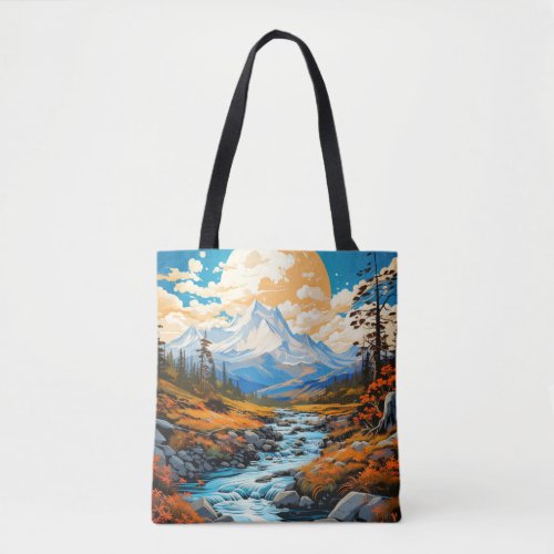 Outdoor Summer River Valley Tote Bag