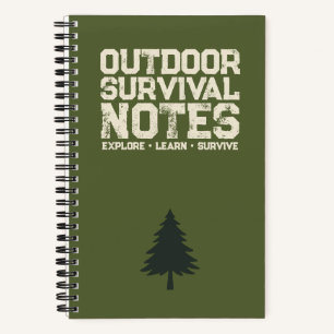 Outdoor Survival Notes – Military Green Spiral Notebook