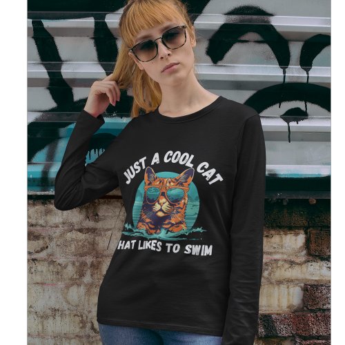 Outdoor Swimmer cool cat wild swimming outdoorsy T_Shirt