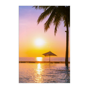 Outdoor Swimming Pool with Umbrella-23543 Acrylic Print