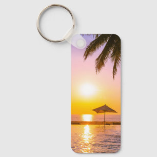 Outdoor Swimming Pool with Umbrella-23543 Keychain