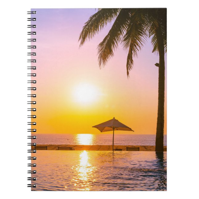 Outdoor Swimming Pool with Umbrella-23543 Notebook (Front)