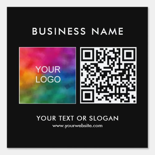 Outdoor Template Company Logo QR Code Square Yard Sign