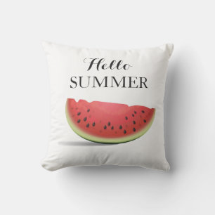 Outdoor Throw Pillow-Hello Summer Throw Pillow